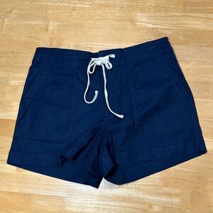 LOFT Navy Women's Cargo Shorts- size 8- Elastic waist - drawstring